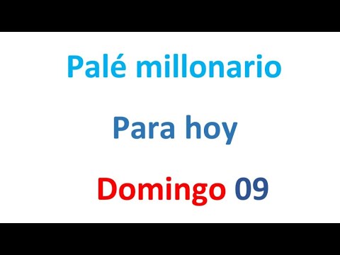 PALÉ MILLONARIO para hoy Domingo 09 de FEBRERO, EL CAMPEÓN DE LOS NÚMEROS