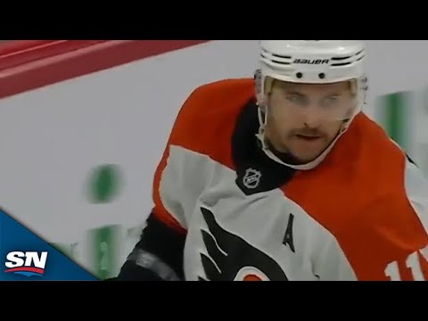 Flyers Noah Cates Finds Travis Konecny With Fantastic Feed For Breakaway Goal