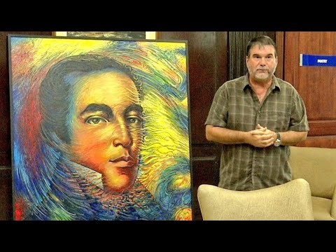 La pintura sobre Heredia llegó a la Biblioteca Nacional José Martí.