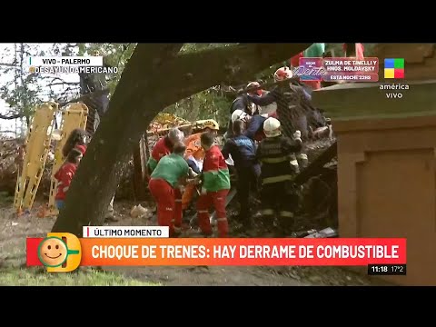 CHOQUE DE TRENES DE LA LÍNEA SAN MARTÍN: trasladan heridos y hay pasajeros en shock