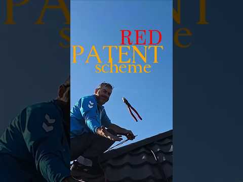 Red patent scheme - I've never seen this before. He was about to fall off the house