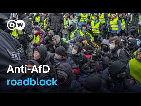 Protesters in Germany block roads to far-right AfD party convention | DW News