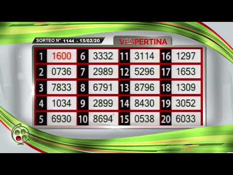 RESUMEN La Vespertina - Sorteo N° 1144 / 15-02-2020 - La Rionegrina en VIVO