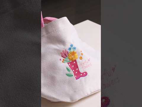 A rainy day turned into a flower day 🌸 Embroidered blooms that never fade. #embroidery #shrots