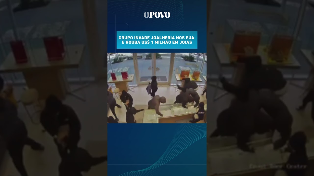 Vinte assaltantes atacam joalheria na Califórnia e fogem com US$ 1 milhão em joias