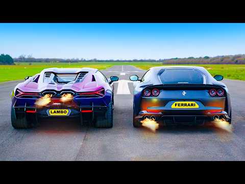 Ultimate Drag Race: Porsche GT3, Ferrari 812, Lamborghini Roal, Aventador SV Showdown