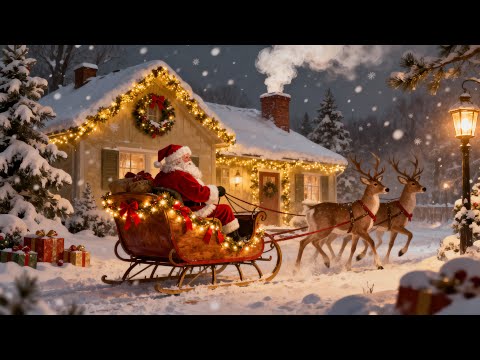 Vintage Cozy Christmas Jazz 🎄 24/7 Warm Fireplace Ambience — Relaxing Retro Café Winter Music | 4K