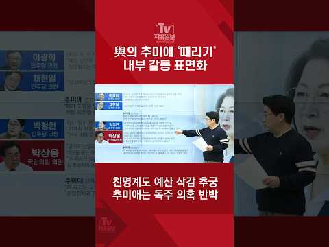 與의 추미애 ‘때리기’ 내부 갈등 표면화