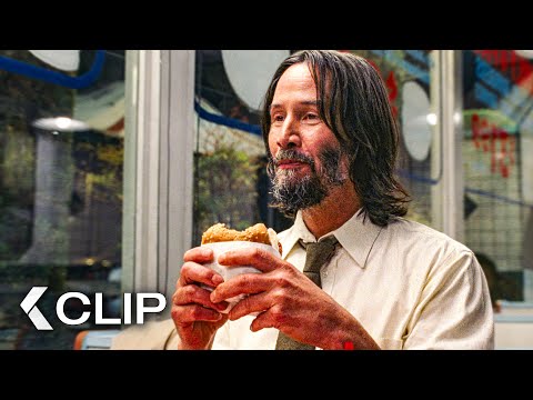 Angel Eats Fast Food For First Time Scene - GOOD FORTUNE (2025) Keanu Reeves