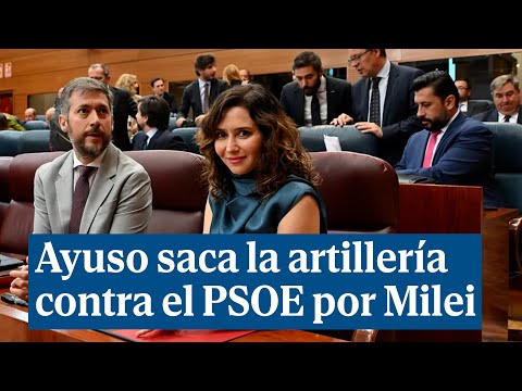 Ayuso saca la artillería contra el PSOE por Milei: Ustedes han hecho que él sea presidente