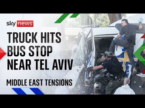 Watch live:  'Dozens injured' as truck hits bus stop in central Israel