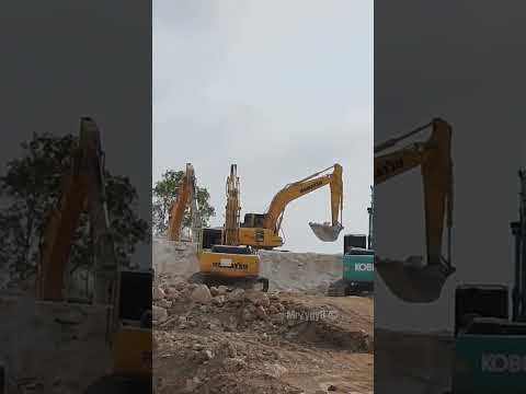 Excavator Tearing Through Solid Limestone Hills #shorts #excavator #construction #heavyequipment