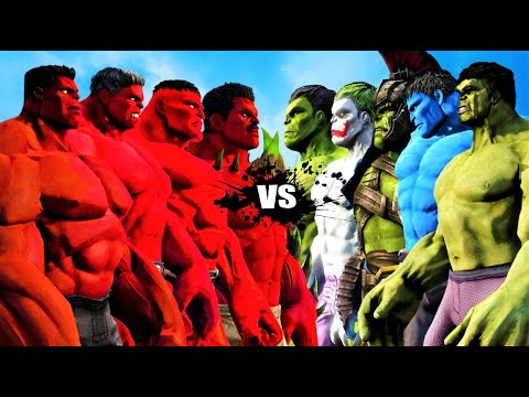 TEAM COLOR HULK VS TEAM RED HULK - EPIC SUPERHEROES BATTLE