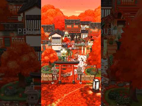 【ポケ森】紅葉と和風レトロな街並み🍁🏯🏮| キャンプ場レイアウト