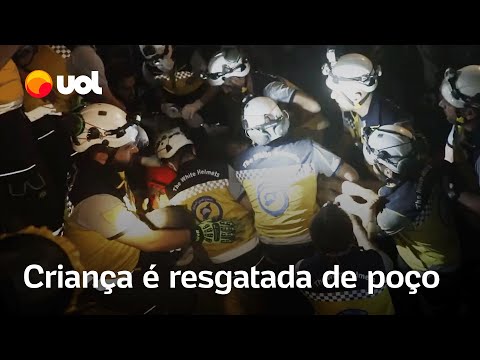 Criança é resgatada após passar horas presa em poço na Síria; veja vídeo