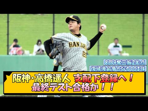 【阪神】高橋遥人 支配下登録へ！最終テスト合格か！【なんJ/2ch/5ch/ネット 反応 まとめ/阪神タイガース/岡田監督】