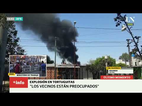 Tortuguitas: explosión e incendio en un depósito de garrafas
