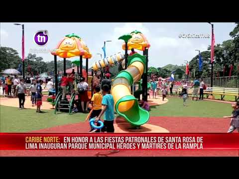 Pobladores celebran inauguración de nuevo parque en Rosita, Caribe Norte - Nicaragua