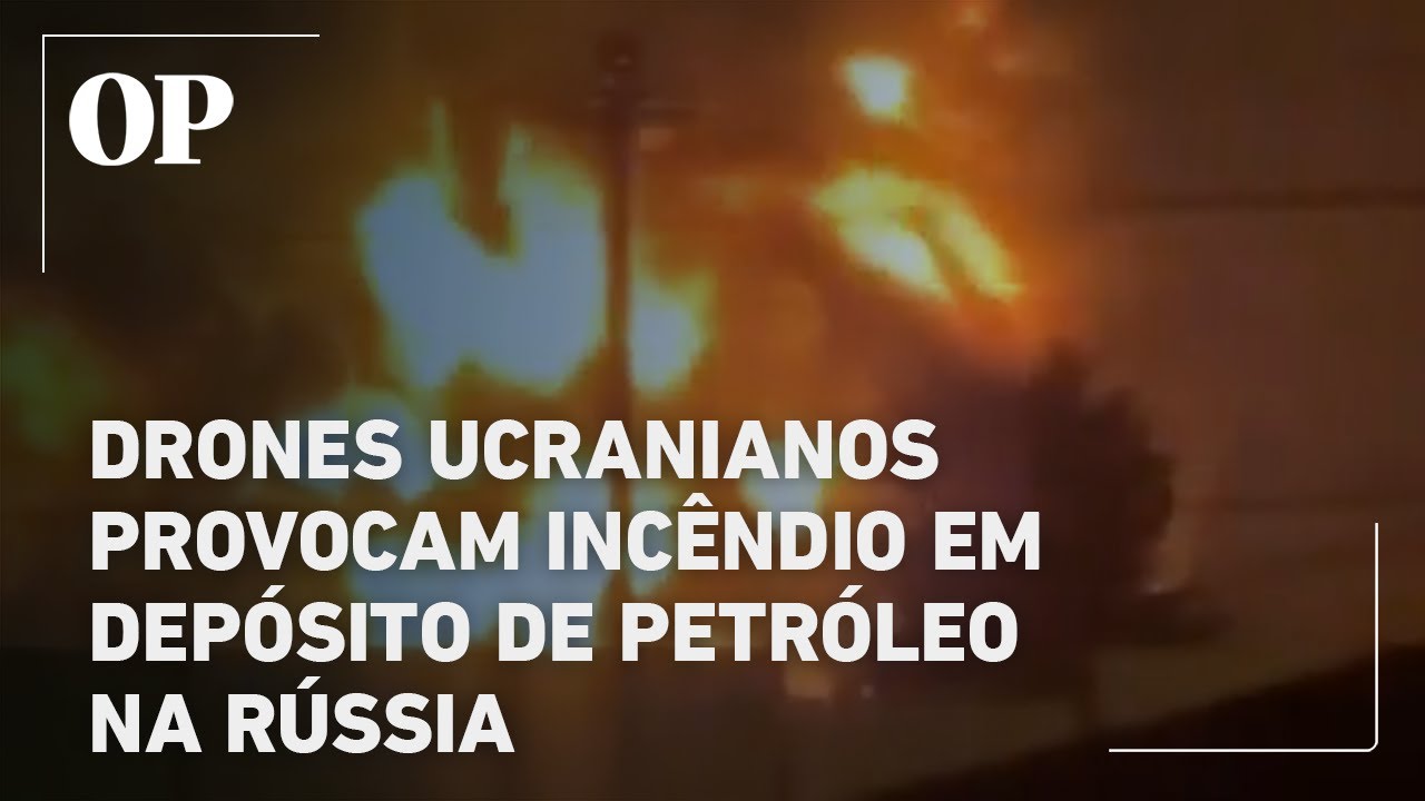 Drones ucranianos provocam incêndio em depósito de petróleo na Rússia
