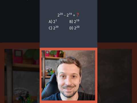 Quanto fa 2²⁰ - 2¹⁹ ? 💡 #matematica #mathquiz #scienza #indovinelli #maths