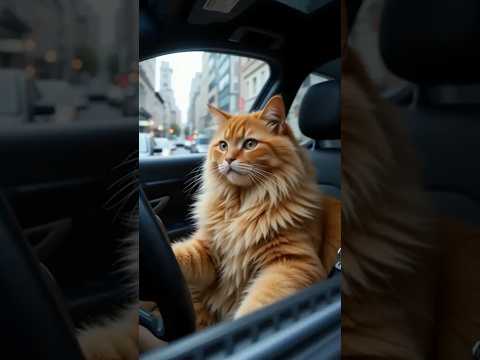 The Cat is Trying to Drive The Car | #CatDriveCar #cat #catvideos #mrh_rasel #shorts