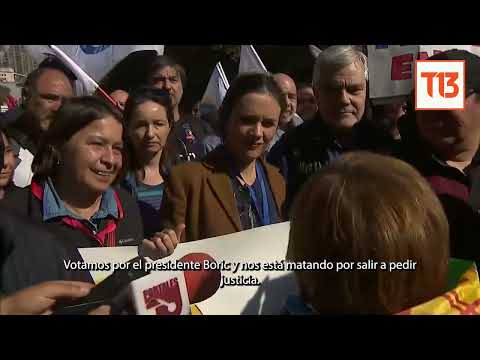 Manifestante increpa a ministra Vallejo por aprobación de Ley Naín-Retamal