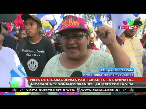 Nicaragüenses participan en caminata ¡Nicaragua, Te Soñamos Grande!