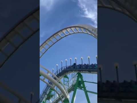 Man jumps out of moving roller-coaster after safety belt fails