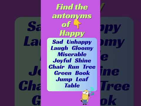 Find the Antonyms of “Happy” 😞 | Fun English Word Game | Vocabulary Challenge 🧠✨ #ytshorts #shorts