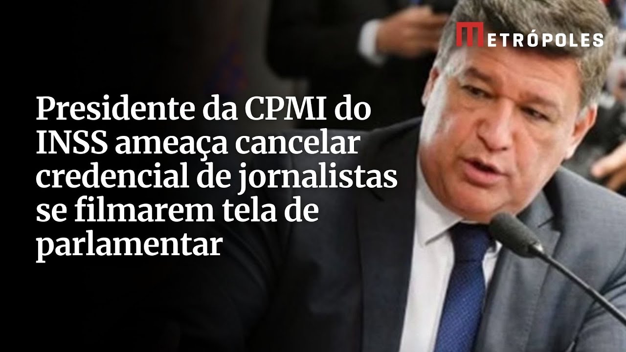 Presidente da CPMI do INSS ameaça cancelar credencial de jornalistas se filmarem tela de parlamentar