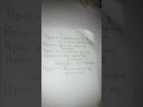 Bachelor in business studies exam routine 4year in Nepal , according to Gregorian calender