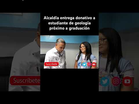 Alcaldía entrega donativo a estudiante de geología próximo a graduación