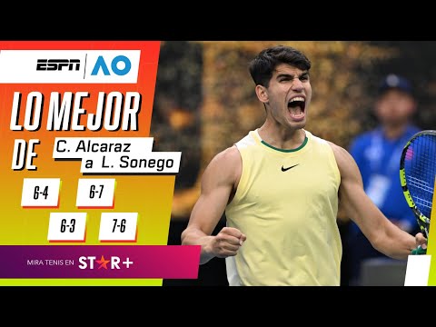 ¡CARLOS ALCARAZ DERROTÓ A SONEGO Y AVANZA EN EL AUSTRALIAN OPEN! RESUMEN