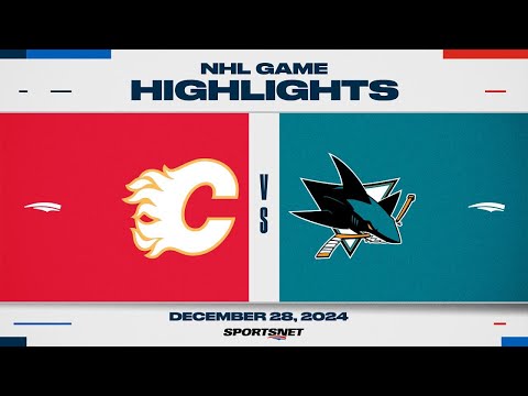 NHL Highlights | Flames vs. Sharks - December 28, 2024