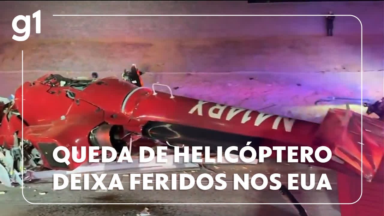 Helicóptero cai em rodovia na capital da Califórnia e deixa feridos graves