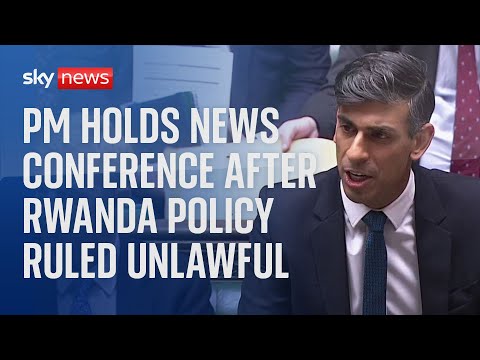 Watch live: PM Rishi Sunak holds news conference after Rwanda deportation policy ruled unlawful