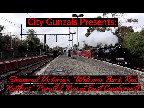 Steamrail Victoria's "Welcome Back Red Rattlers" Parallel Run at East Camberwell