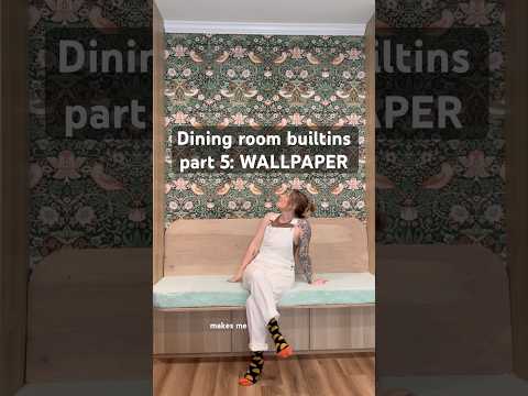 Dining room built ins part 5: wallpaper #diningroomdesign #wallpaper #wallpaperinstallation #diy