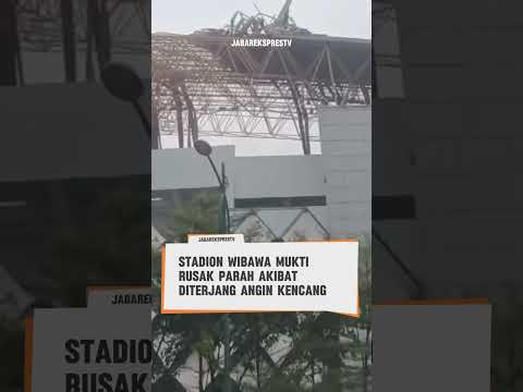 Rusak Parah, Stadion Wibawa Mukti Cikarang Diterjang Angin Kencang