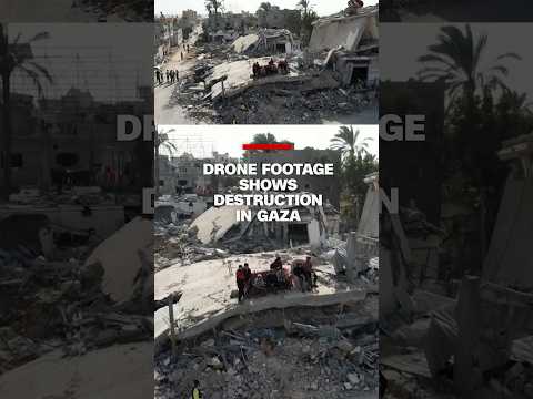Drone footage shows destruction in Gaza