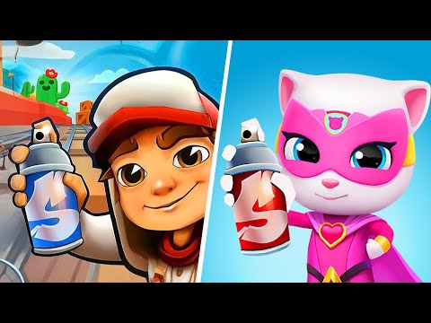 Talking Tom Hero Dash vs Subway Surfers, My Talking Tom Friends Cat Games, Talking Tom Heroes