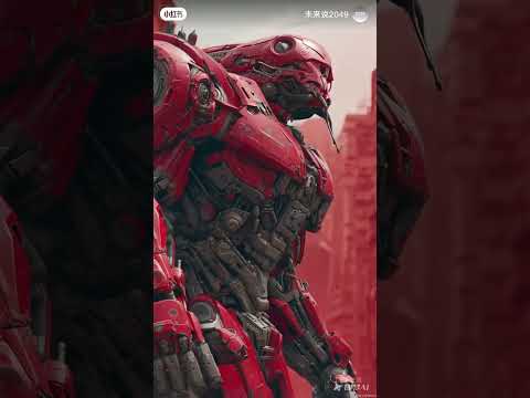 Red alien mecha, 2049 battlefield blazing guardian