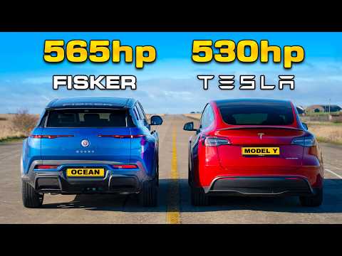Electric Showdown: Tesla Model Y vs Fisker Ocean Drag Race