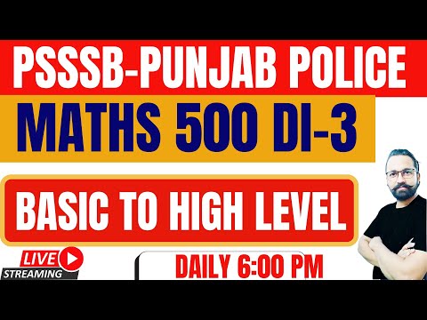 Psssb labour Inspector and Punjab Police constable Maths DI class-3 By Gillz Mentor