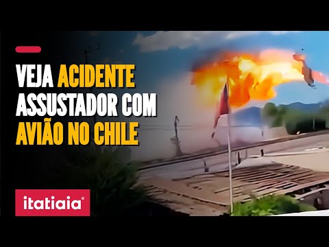 AVIÃO BATE EM POSTE E EXPLODE AO TENTAR COMBATER INCÊNDIO NO CHILE