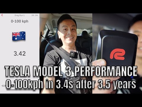 2019 Tesla Model 3 Performance acceleration 0-100kph Racebox Mini Test