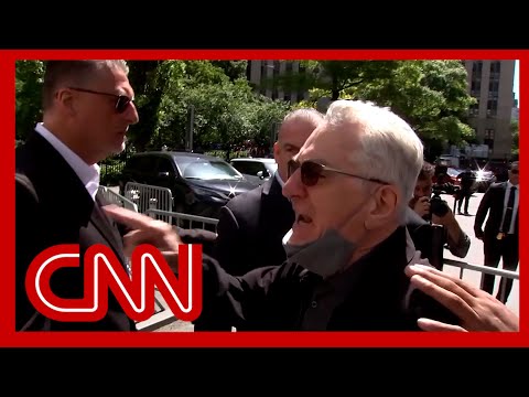 Robert De Niro clashes with Trump supporters outside courthouse