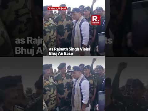 ‘Bharat Mata Ki Jai!’ Echoes at Bhuj Air Base During Rajnath Singh’s Visit | Gujrat