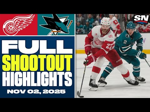 Detroit Red Wings at San Jose Sharks | FULL Shootout Highlights - November 2, 2025
