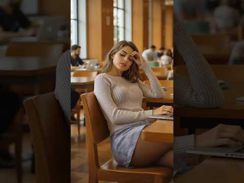 A quiet library, a scene from a tired afternoon, /조용한 도서관, 피곤한 오후의 한 장면, #exhaustion #soulprompter